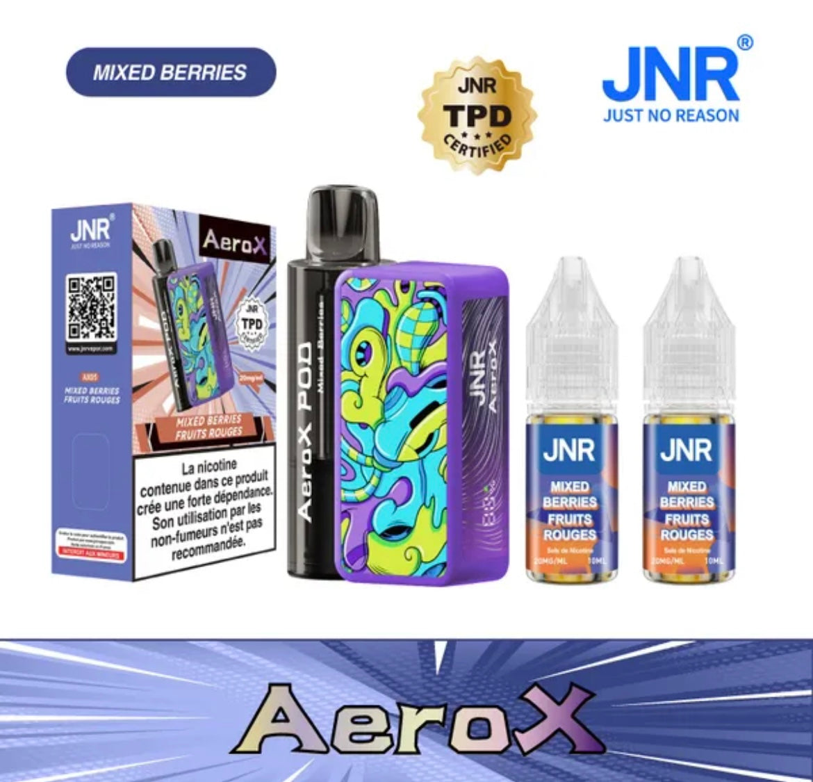 Carton Puff JNR 32000 AeroX Rechargeable (Lot de 10)