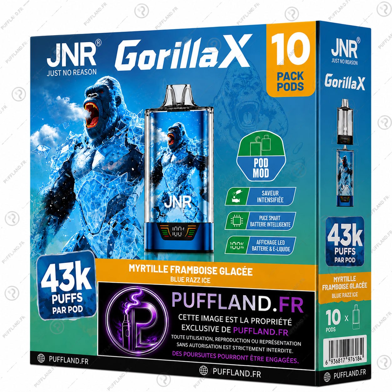 Carton Puff JNR GorillaX 55000 (Lot de 10)