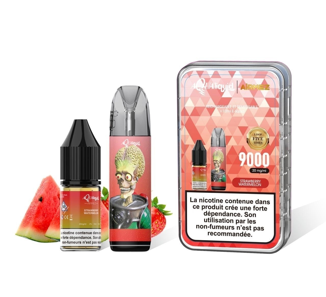 Puff 9000 Aqualiquid – Vape ultra-compacte rechargeable 2% nicotine