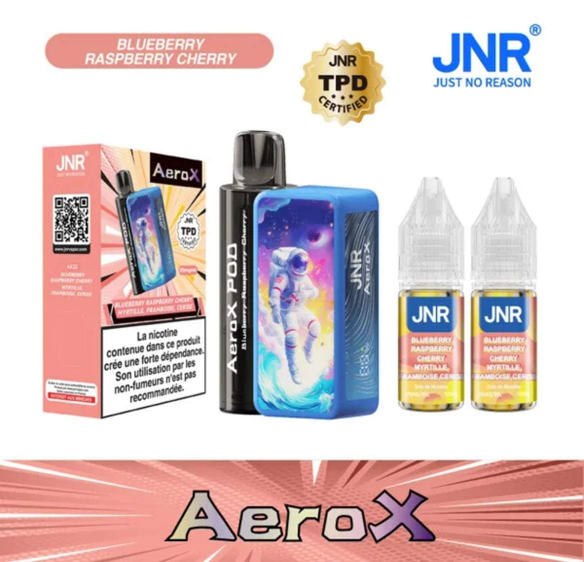 Carton Puff JNR 32000 AeroX Rechargeable (Lot de 10)