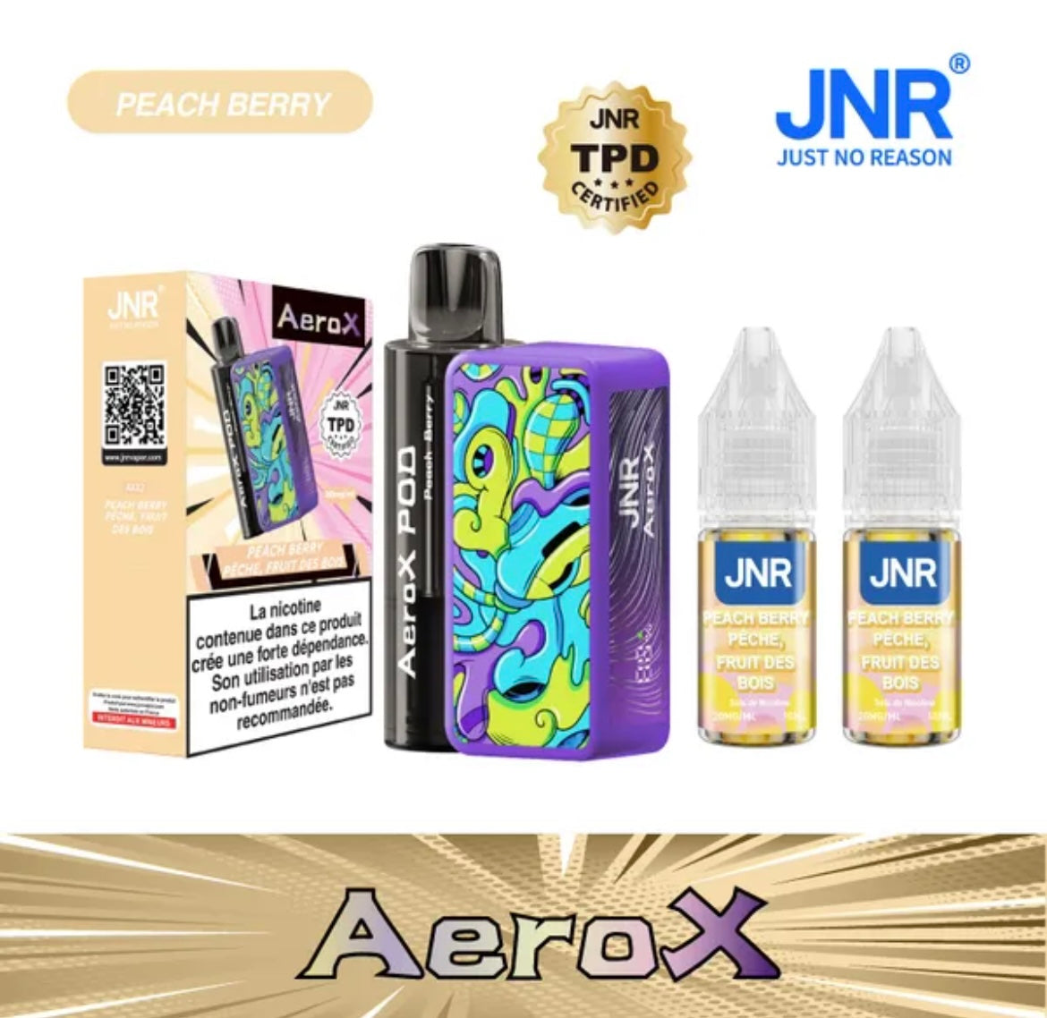 Carton Puff JNR 32000 AeroX Rechargeable (Lot de 10)