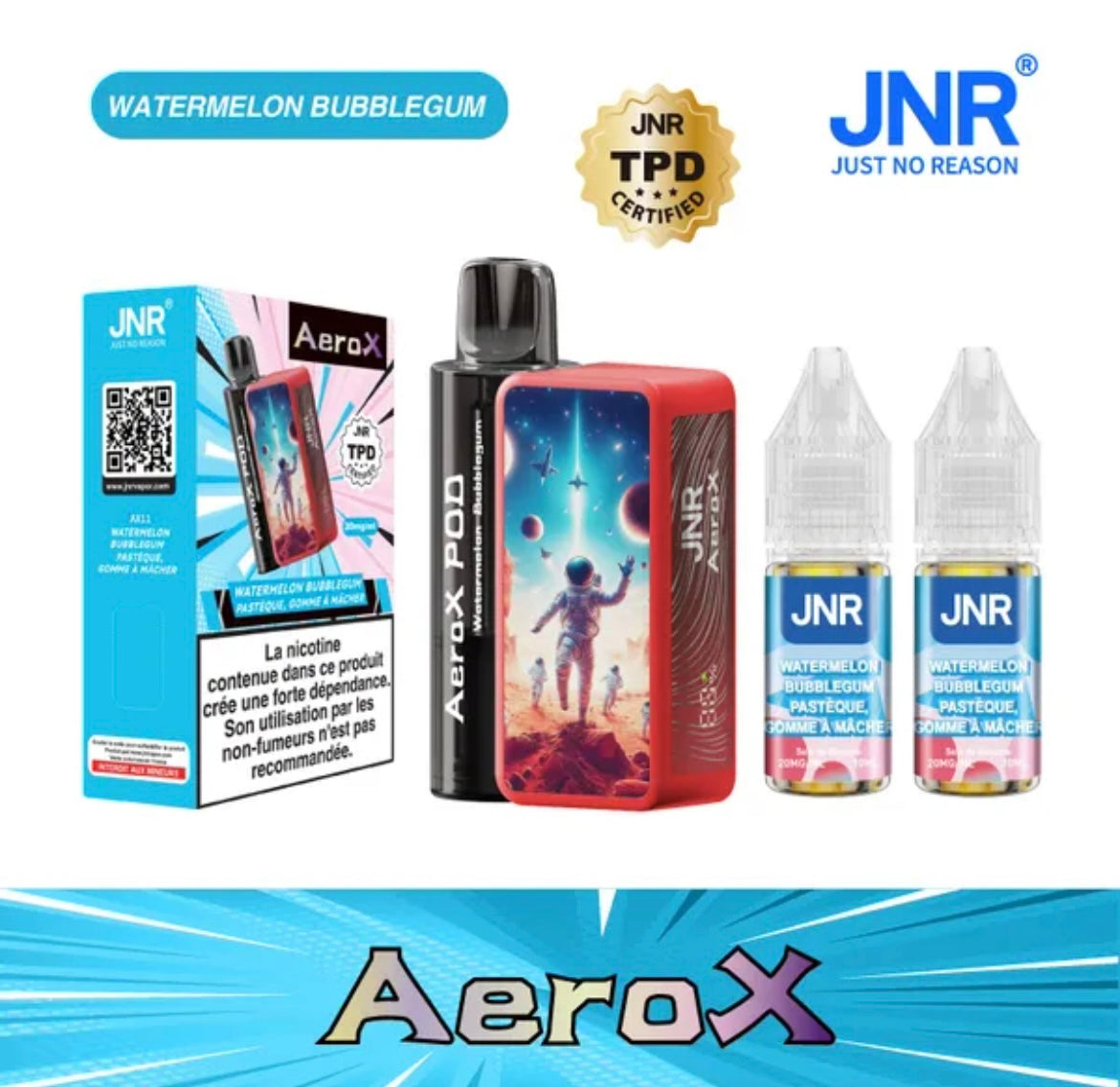 Carton Puff JNR 32000 AeroX Rechargeable (Lot de 10)