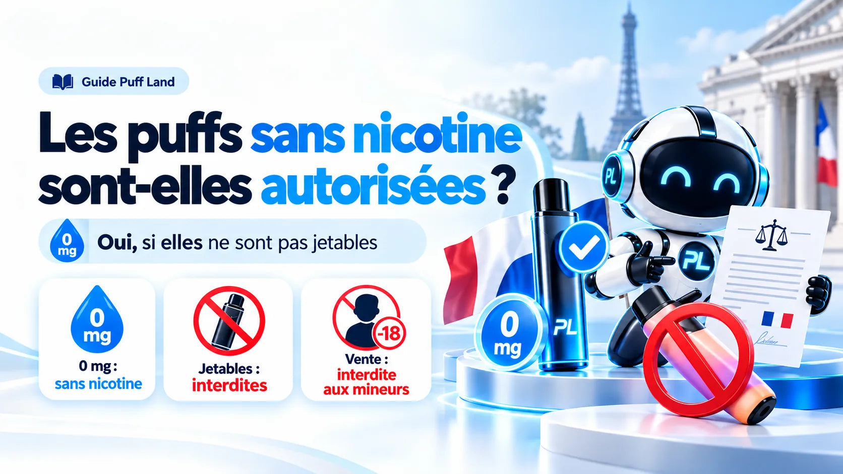 Illustration sur le statut des puffs sans nicotine en France