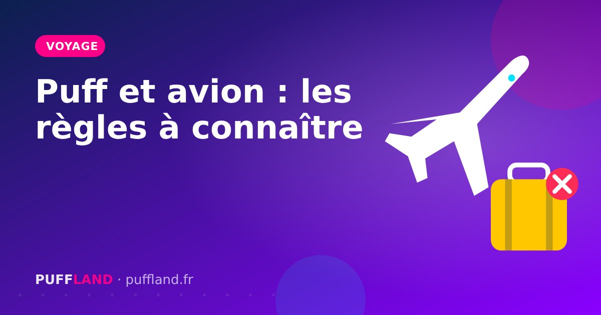 Illustration « Puff et avion : les règles à connaître » : avion et valise barrée d'une croix rouge, pour les règles en soute