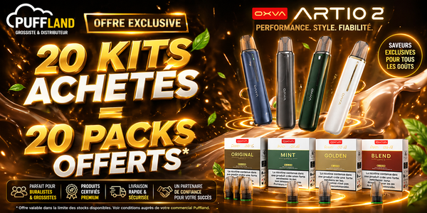 OFFRE D'IMPLANTATION ARTIO 2 OXVA KITS + CARTOUCHES 2ML 18MG