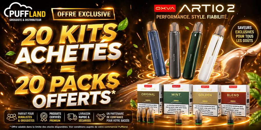 OFFRE D'IMPLANTATION ARTIO 2 OXVA KITS + CARTOUCHES 2ML 18MG