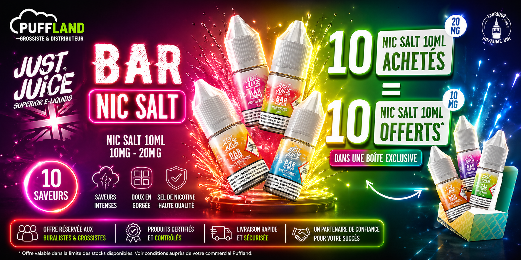 OFFRE BAR SALT NIC SALT 10ML JUST JUICE