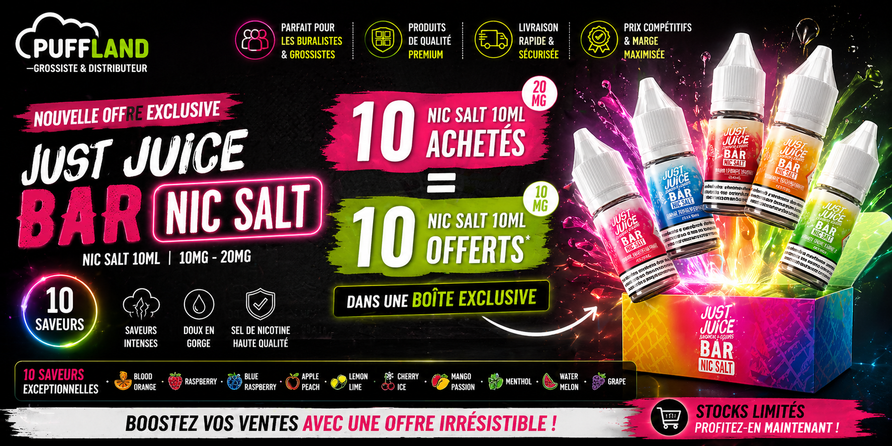 OFFRE BAR SALT NIC SALT 10ML JUST JUICE
