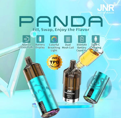 Carton Puff JNR 25500 Panda Rechargeable (Lot de 10)