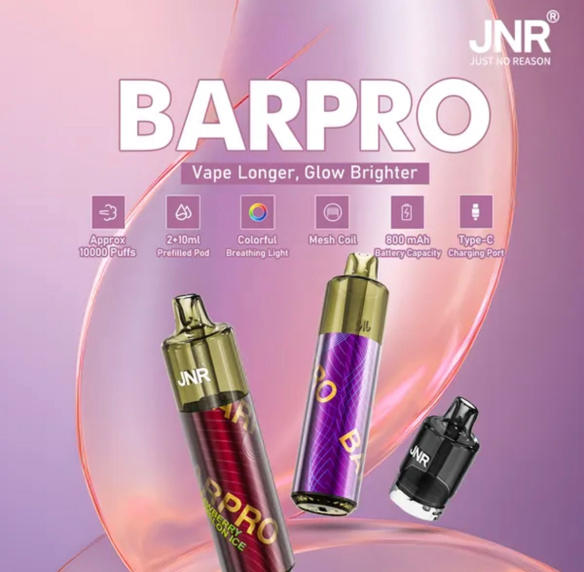 Puff JNR Bar Pro 10000 bouffées – design moderne avec éclairage LED dynamique