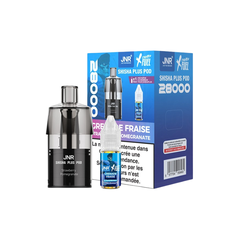 Cartouche Shisha Plus 12 ml + e-liquide 10 ml 20 mg – Fighter Fuel x JNR