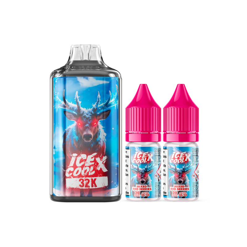 Kit Ice Cool X 32K + 2 e-liquides 10 ml 20 mg – Liquidarom
