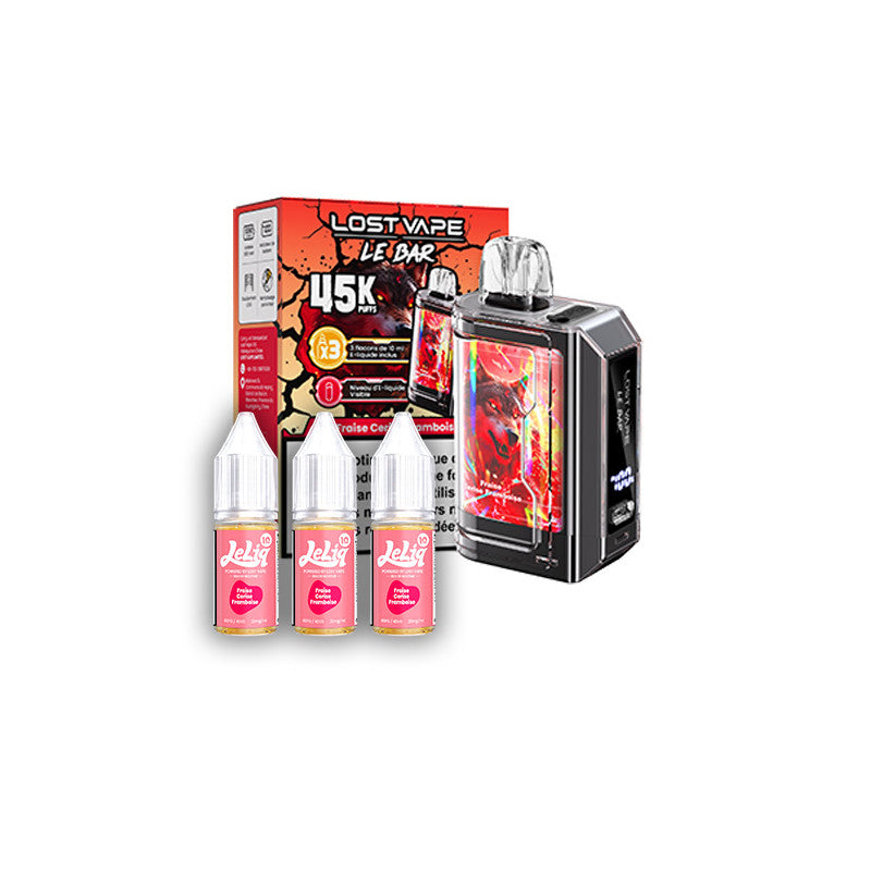 Kit Le Bar 45K + 3 e-liquides 10 ml 20 mg – Lost Vape
