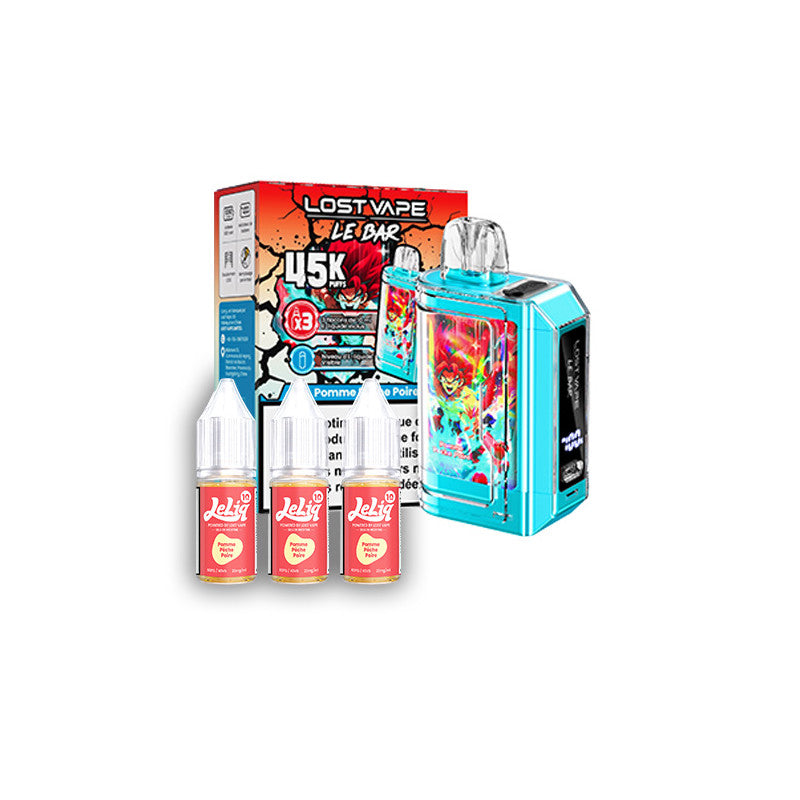 Kit Le Bar 45K + 3 e-liquides 10 ml 20 mg – Lost Vape