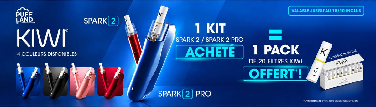 Kiwi Spark 2 et Spark 2 Pro : 1 kit acheté, 1 pack de 20 filtres Kiwi offert